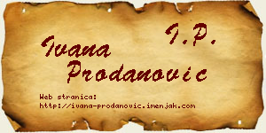 Ivana Prodanović vizit kartica